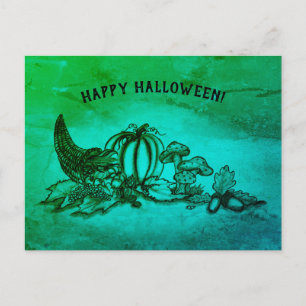 De herfst, Happy Halloween. Briefkaart