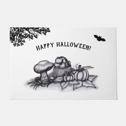De herfst, Happy Halloween. Deurmat (Voorkant)
