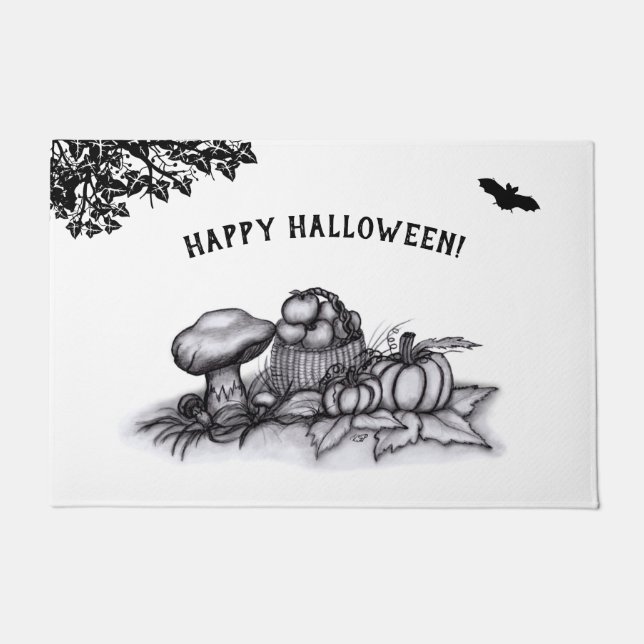 De herfst, Happy Halloween. Deurmat (Voorkant)