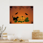 De herfst, Happy Halloween. Poster (Keuken)