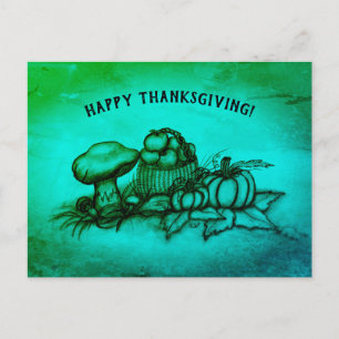 De herfst, Happy Thanksgiving! Briefkaart