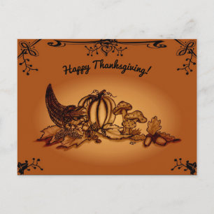De herfst, Happy Thanksgiving! Briefkaart