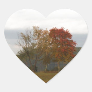 De herfst in het Arrowadmeer. Hart Sticker
