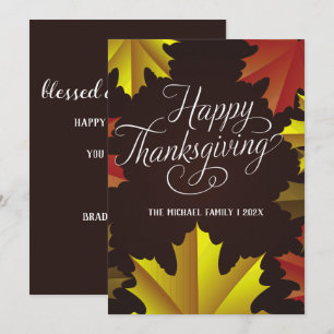 de herfst is blij met thanksgiving kaart