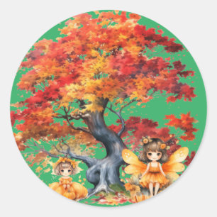 De herfst is een leuke tijd ronde sticker