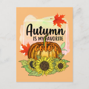 De herfst is mijn favoriete kleur - laat pompoen briefkaart