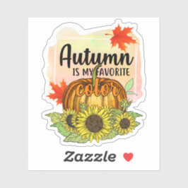 De herfst is mijn favoriete kleur - laat pompoen sticker