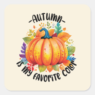 De herfst is mijn favoriete kleur vierkante sticker