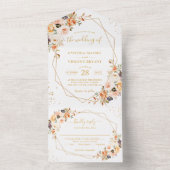 De herfst laat de goudbloedige geometrische bruilo all in one uitnodiging (Binnen)