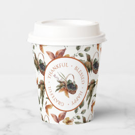 De herfst laat de mandenmakerij vallen papieren bekers