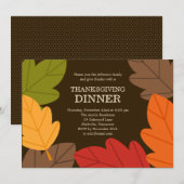 De herfst laat de Thanksgiving Innodiging Kaart (Voorkant / Achterkant)