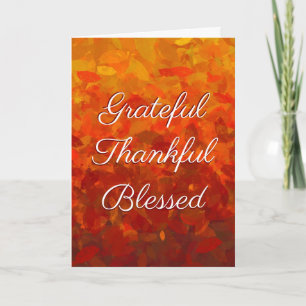 De herfst laat grateful Thankful Blessed over Kaart