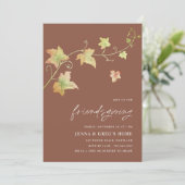 De herfst laat het avondeten van Friendsgiving Kaart (Staand voorkant)