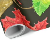 De herfst laat waterverf donker cadeaupapier (Rol Hoek)