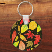De herfst laat waterverf donker sleutelhanger (Voorkant)