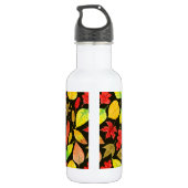 De herfst laat waterverf donker waterfles (Achterkant)