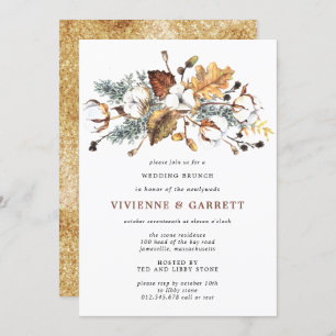 De herfst leest White Floral Post Wedding Brunch Kaart