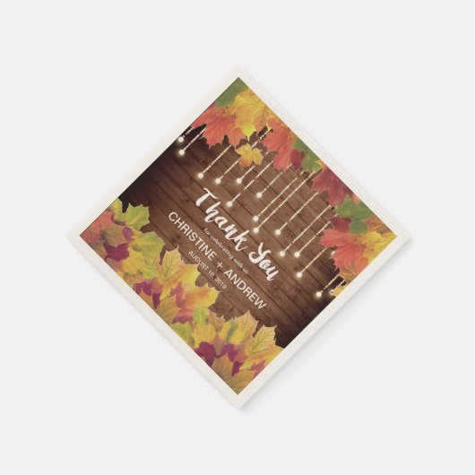 De herfst lekt glitter Lights Rustic Fall Wedding Servetten (Hoek)