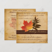 De herfst lekt op de uitnodiging van het Aged Pape (Voorkant / Achterkant)