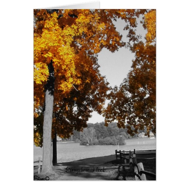 De herfst Liefde verticale kaart, waar ik ook kijk (Voorkant)