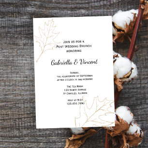 De herfst Oak Leaves Post Wedding Brunch Kaart