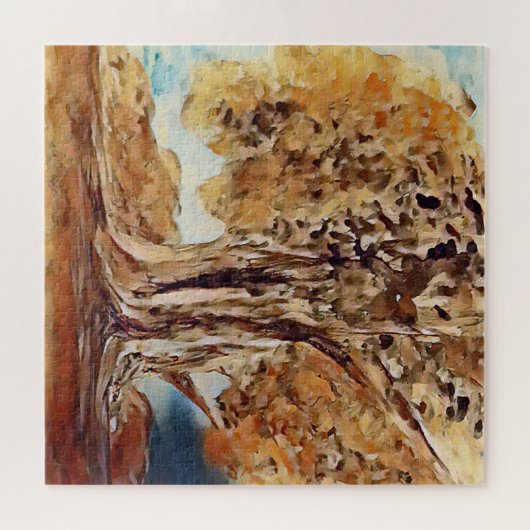 De herfst Oerwoud Bossen behandelen Landschap het  Legpuzzel (Horizontaal)