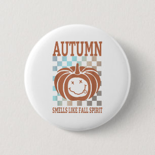 De herfst ruikt naar Herfst Spirit Funny Kleding Ronde Button 5,7 Cm