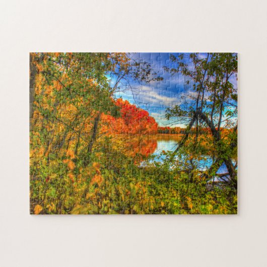 De herfst Scene Wisconsin. Legpuzzel (Horizontaal)