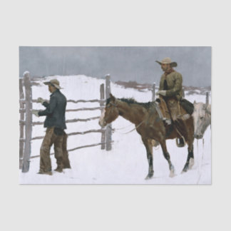 "De Herfst van de Cowboy" van Frederic Remington Tissuepapier