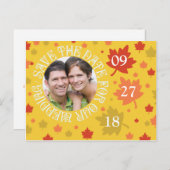 De herfst van de Dates bruiloft kleurt Aankondigingskaart (Voorkant / Achterkant)