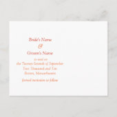 De herfst van de Dates bruiloft kleurt Aankondigingskaart (Achterkant)