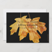 De herfst van de levensdienst, Raindrops Leaf Kaart (Voorkant)