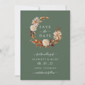 De Herfst van de Sage Wreath Wedding bewaart de Da Save The Date (Voorkant)
