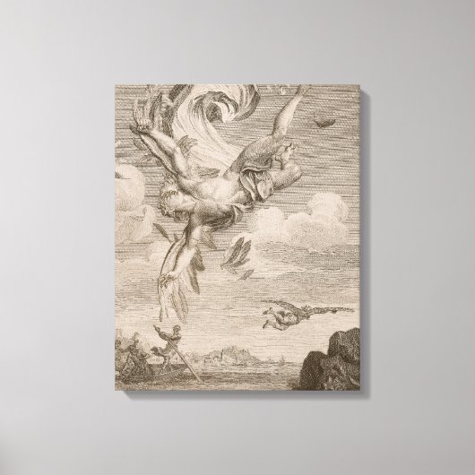 De Herfst van Icarus, 1731 (graving) Canvas Afdruk (Voorkant)