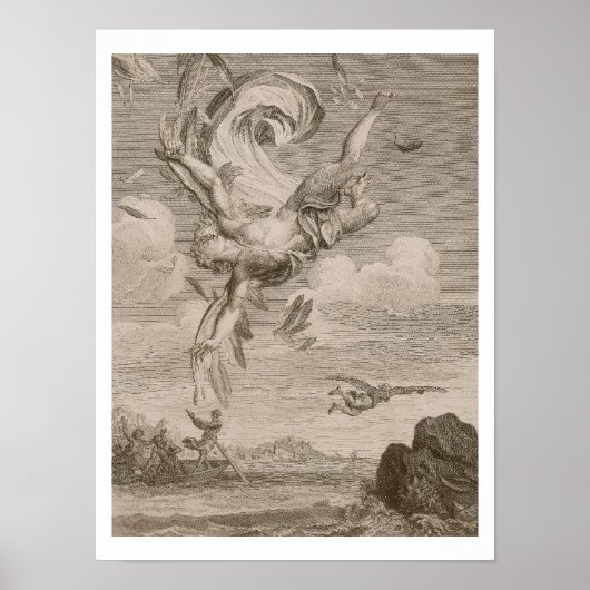 De Herfst van Icarus, 1731 (graving) Poster (Voorkant)