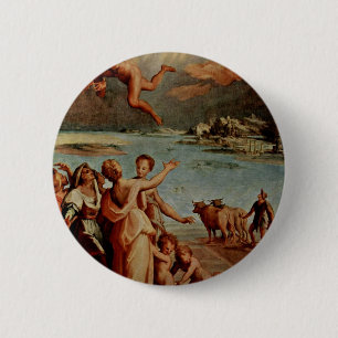 De Herfst van Icarus Oval door Manzuoli Tommaso d' Ronde Button 5,7 Cm