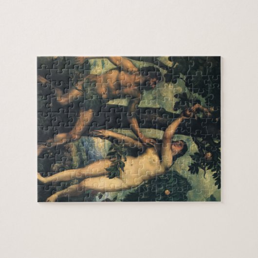De Herfst van Man; Adam en Eva van Titiaan Legpuzzel (Horizontaal)