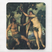 De Herfst van Man; Adam en Eva van Titiaan Muismat (Voorkant)