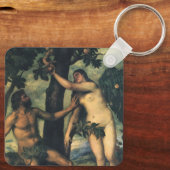 De Herfst van Man; Adam en Eva van Titiaan Sleutelhanger (Achterkant)