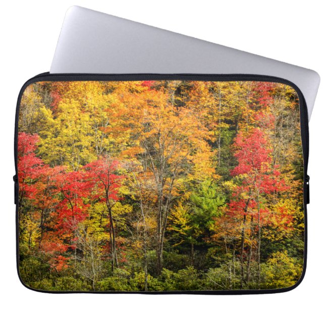 De herfst van Sims Pond North Carolina, Blue Ridge Laptop Sleeve (Voorkant)