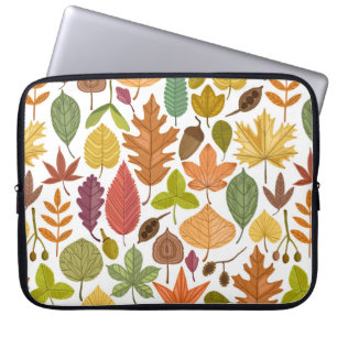 De herfst verlaat een naadloos patroon op witte b laptop sleeve