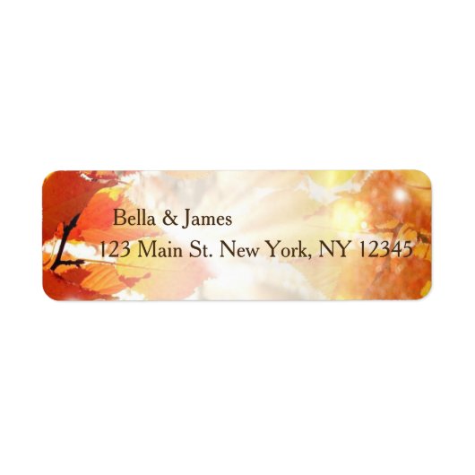 De herfst verliest de Etiketten van het Adres van  (Voorkant)