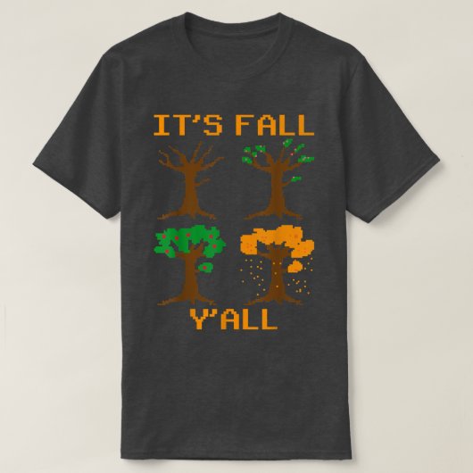 De Herfst YAll 8 Bit Herfst Autumn Gaming Retro Pi T-shirt (Design voorkant)