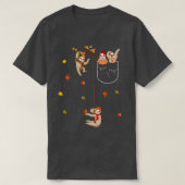 De Herfst Yall Autumn laat Herfst Sloth Pocket T-shirt (Design voorkant)