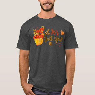 De Herfst Yall Cute Pumpkin laat de Zeeen van de h T-shirt