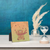 De herfstbladeren van de teddybeer fotoplaat (Insitu)