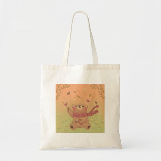 De herfstbladeren van de teddybeer tote bag (Voorkant)
