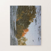 De herfstreflecties in een Natuur van de puddle Legpuzzel (Verticaal)