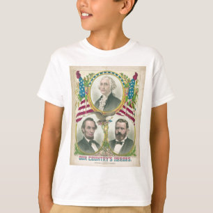De Heroes Washington Lincoln Grant van ons land T-shirt