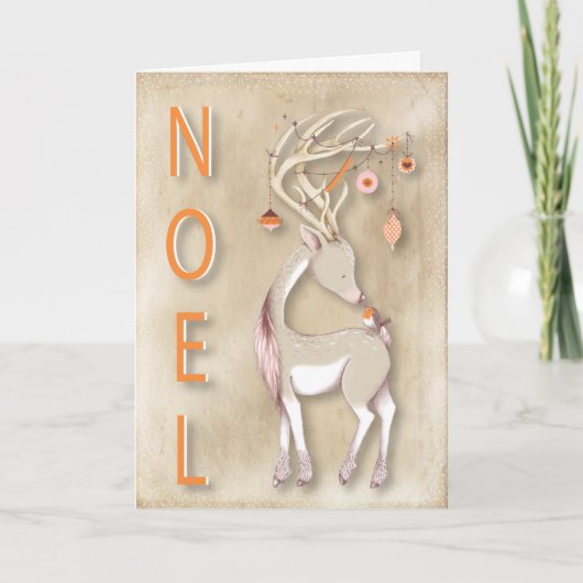 De Herten van Kerstmis van Noel Feestdagen Kaart (Voorkant)